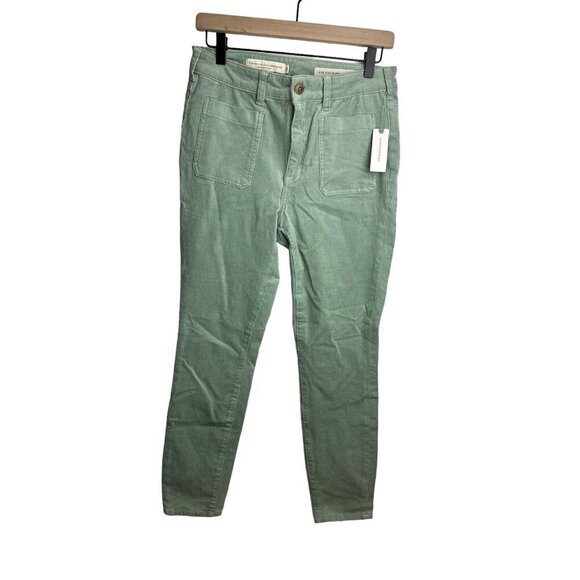 Anthropologie Pilcro Womens High Rise Skinny Corduroy Pants Sz 29 NWT $110 Green